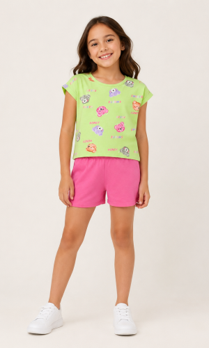 Conjunto Ursinho e rosa